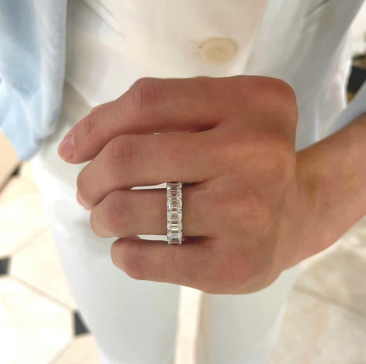 Emerald Cut Diamond Band 3.55 ctw