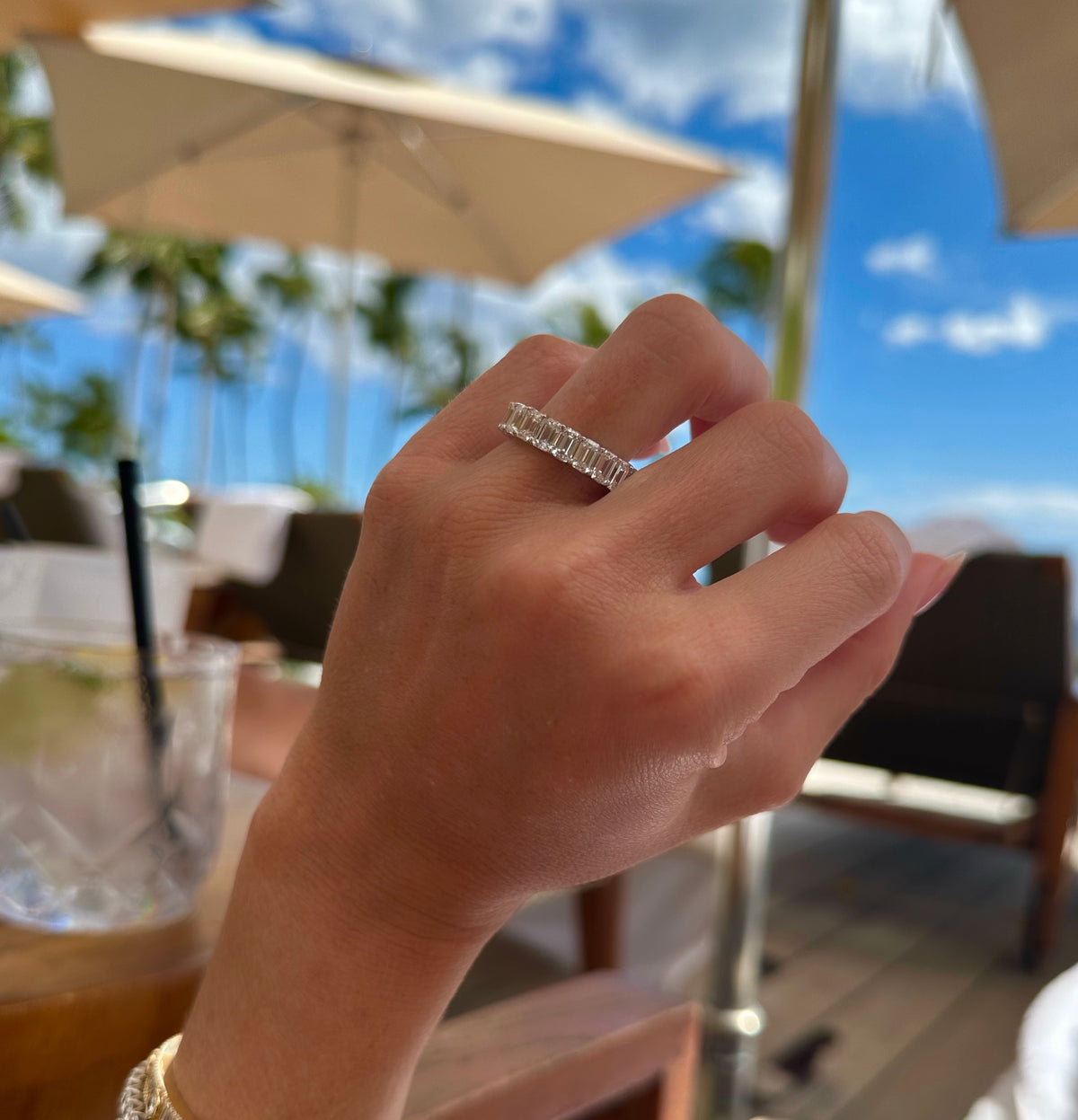 Emerald Cut Diamond Band 3.55 ctw