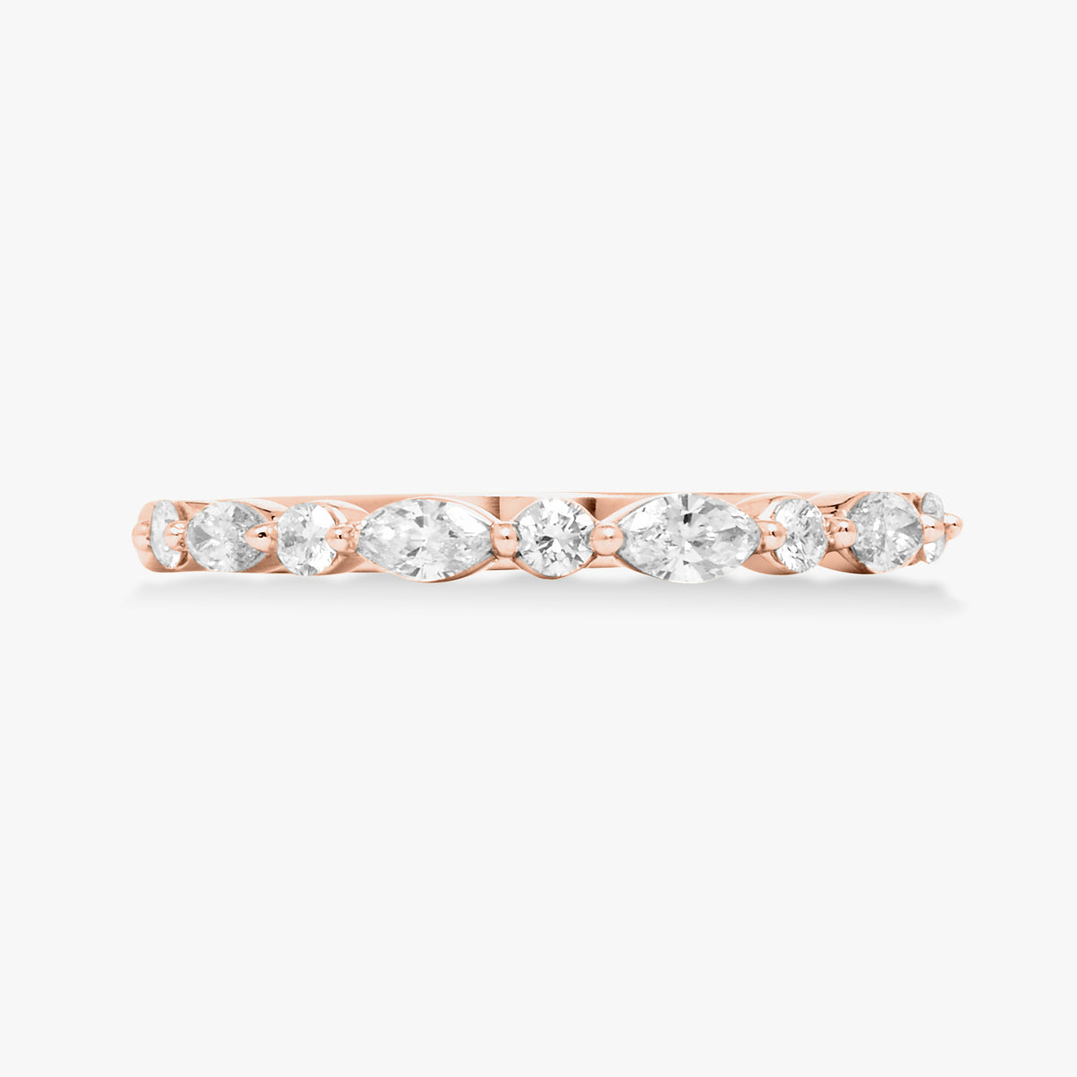 Ansley Alternating Marquis & Round Diamond Band