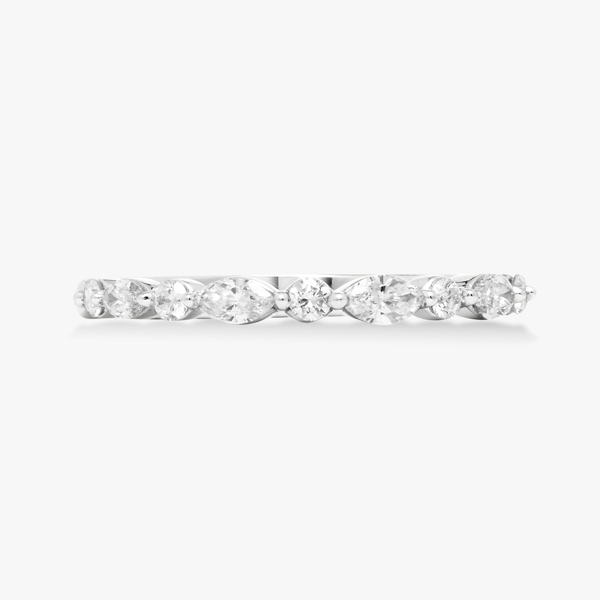 Ansley Alternating Marquis & Round Diamond Band