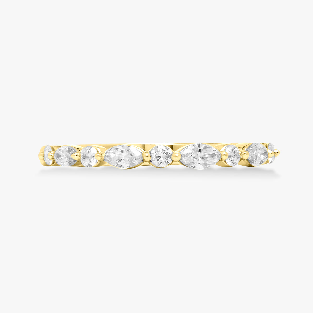 Ansley Alternating Marquis & Round Diamond Band