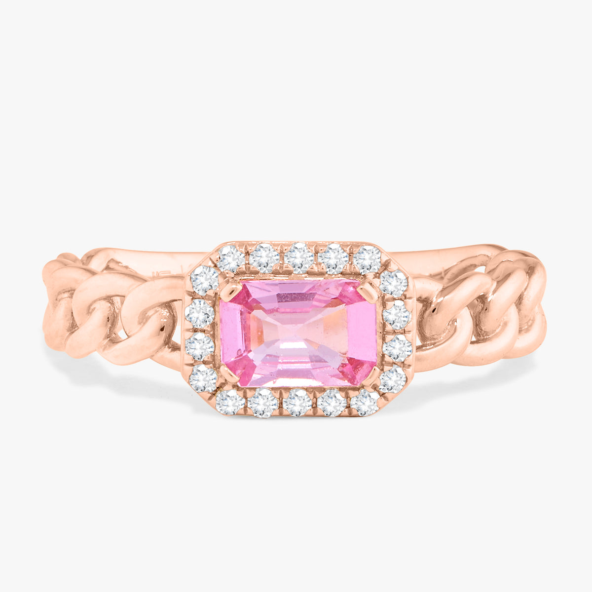 Aster Pink Sapphire Chain Link Ring