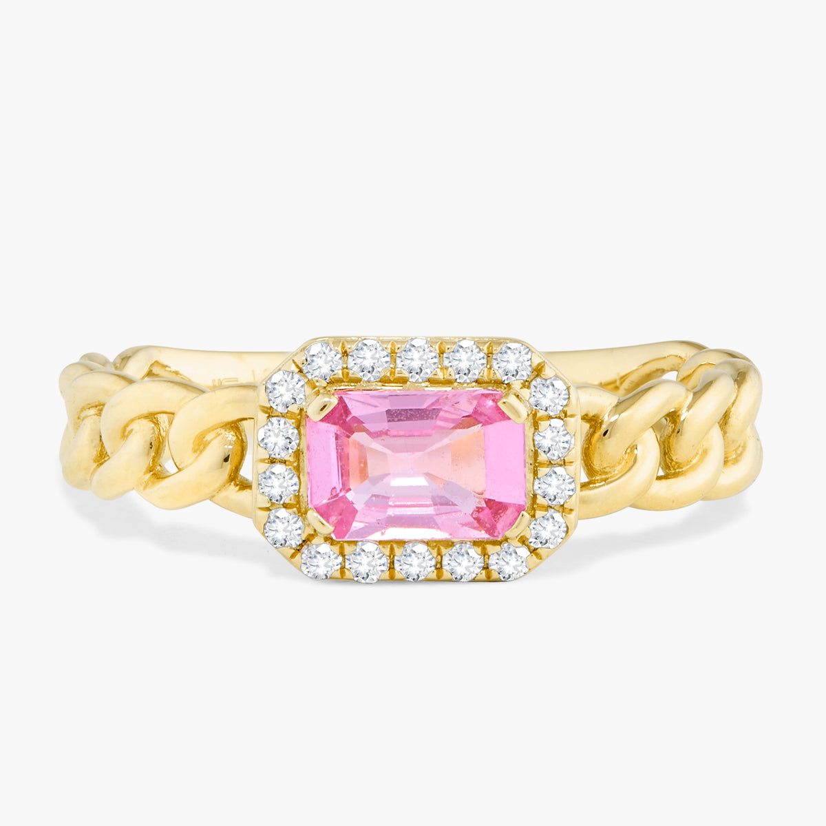 Aster Pink Sapphire Chain Link Ring