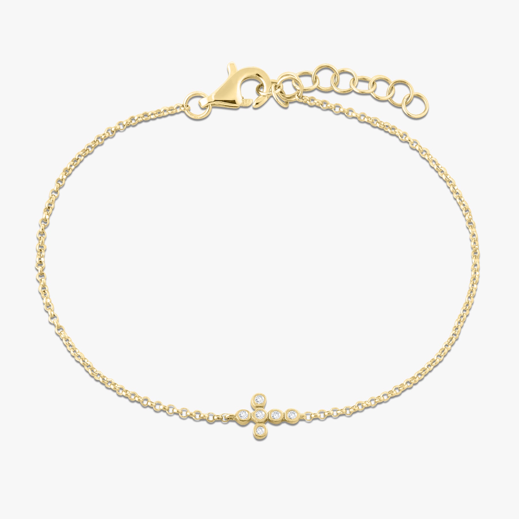 Mara Bezel Diamond Cross Bracelet – RWFJ