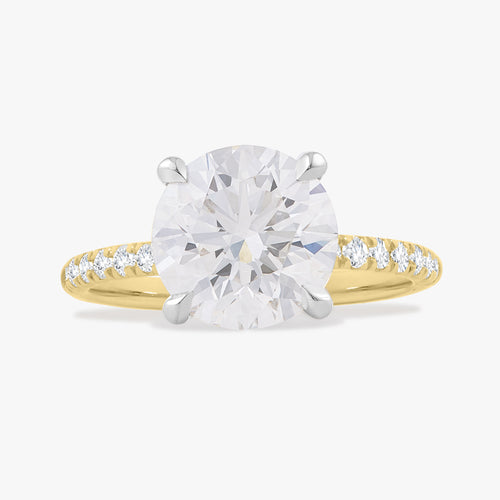 3.05 Round Brilliant Lab Grown Diamond in a Solitaire with Pavé