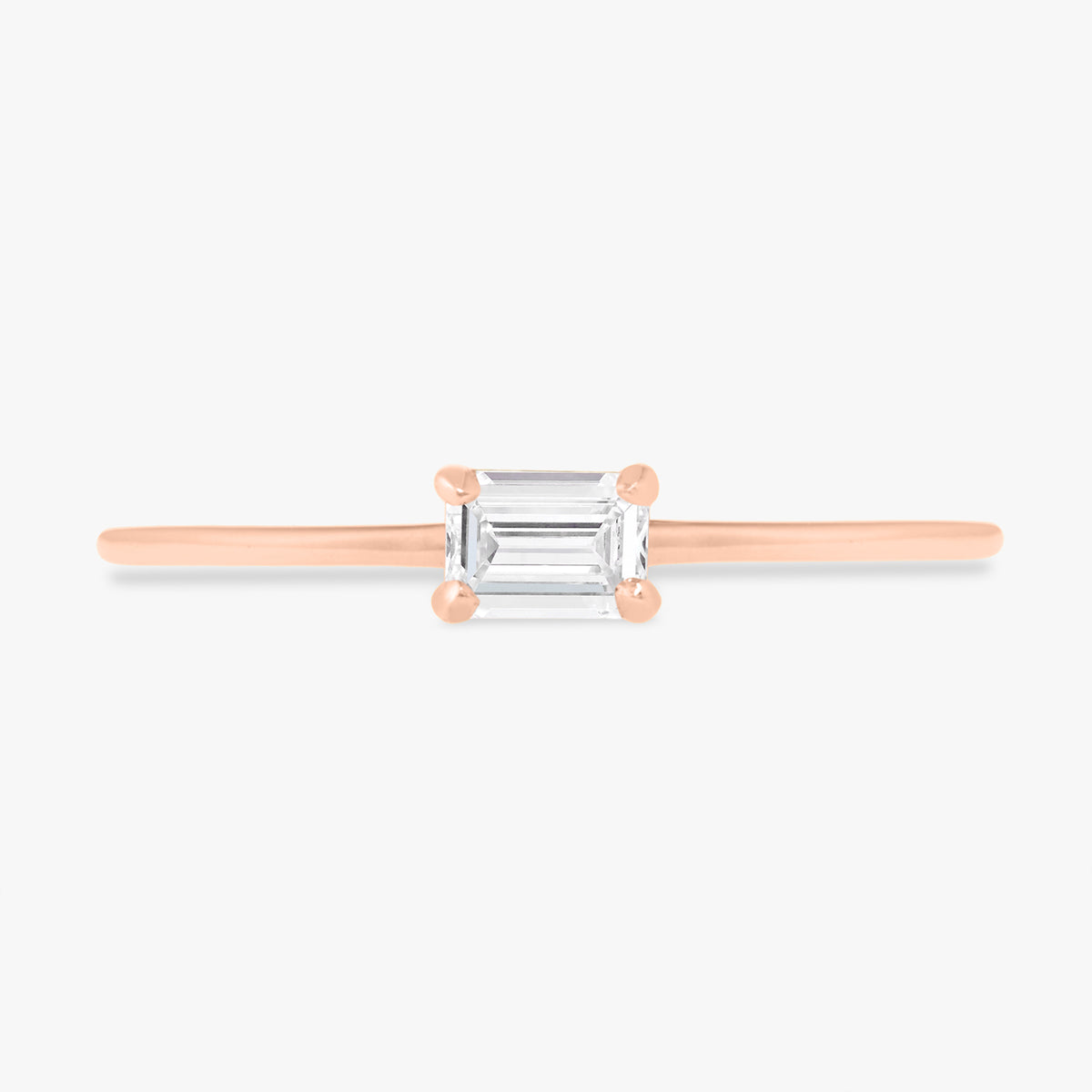 Easton Emerald Cut Dainty Diamond Ring