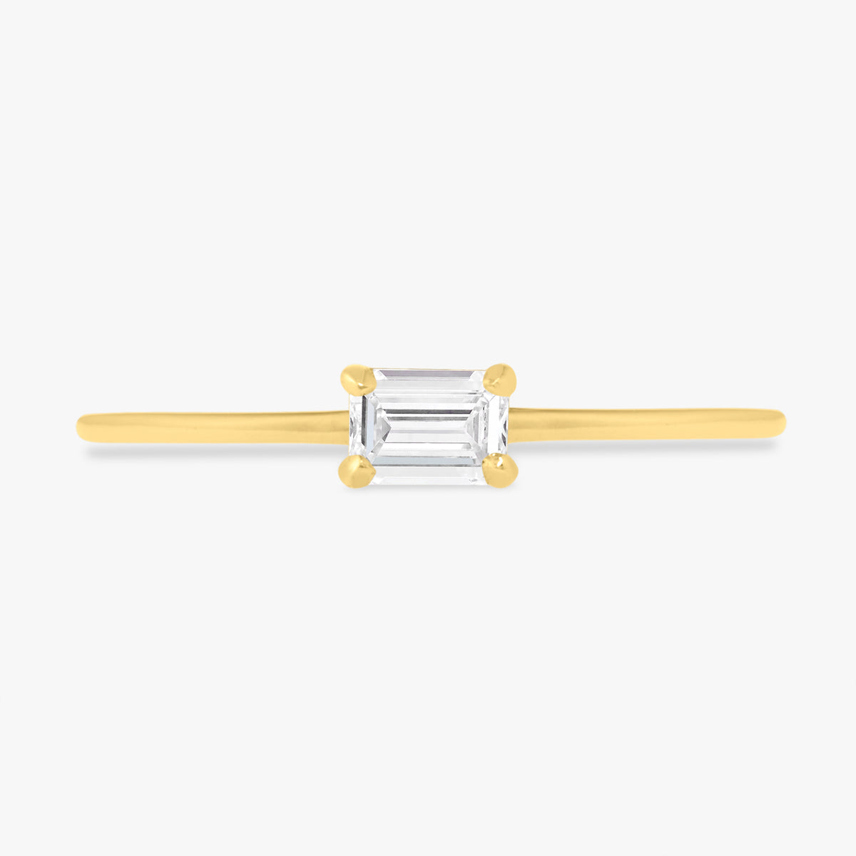 Easton Emerald Cut Dainty Diamond Ring