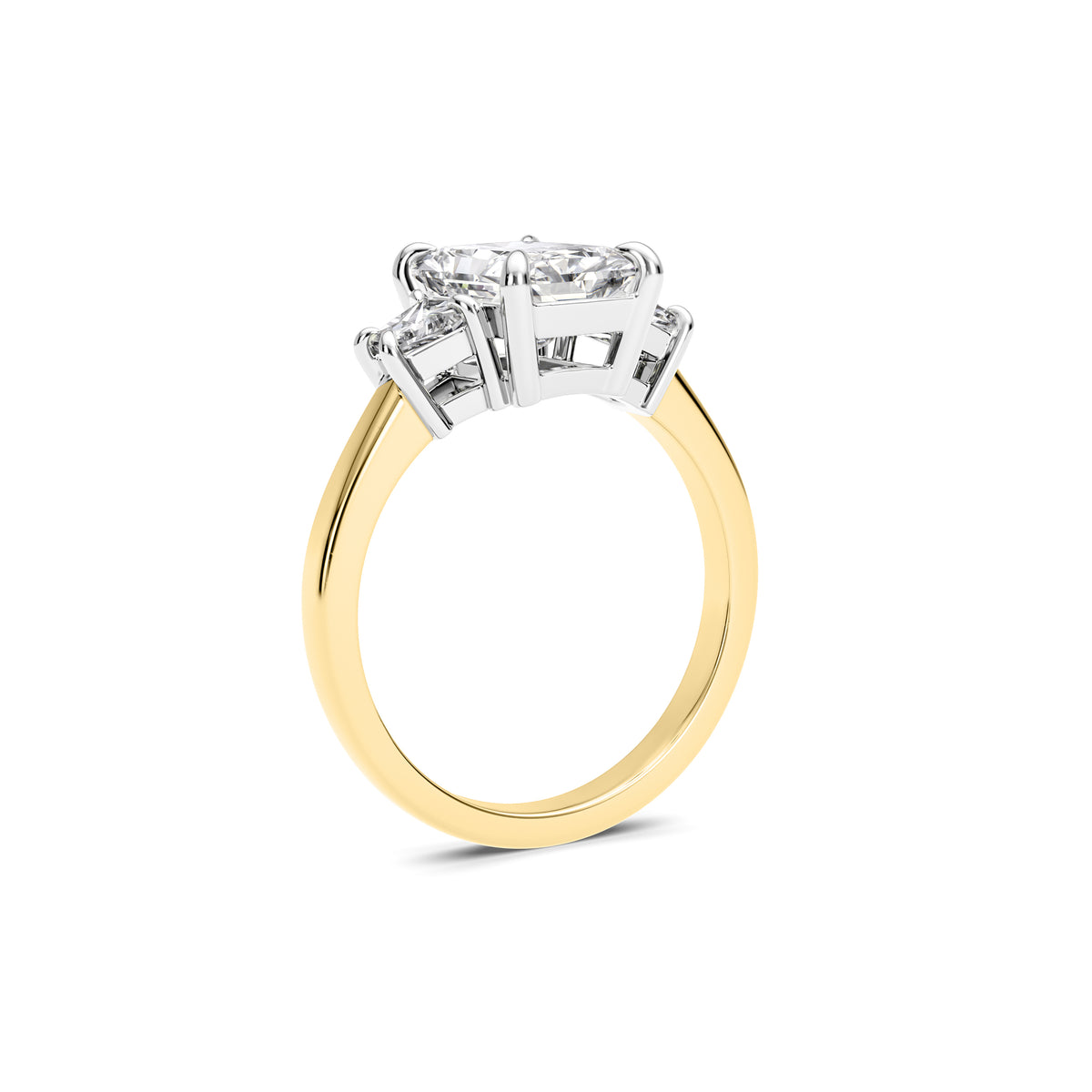 2.04ct Radiant Lab Diamond Accent Stone Engagement Ring