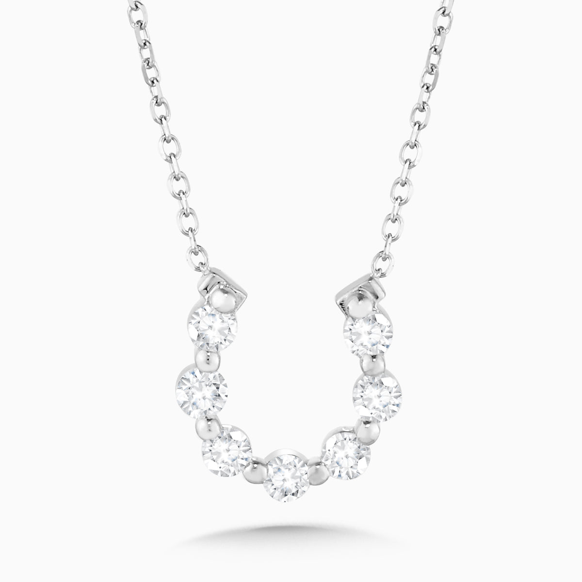 Little Posie Charlie Cloud® Floating Diamond Horseshoe Necklace 0.25 ctw