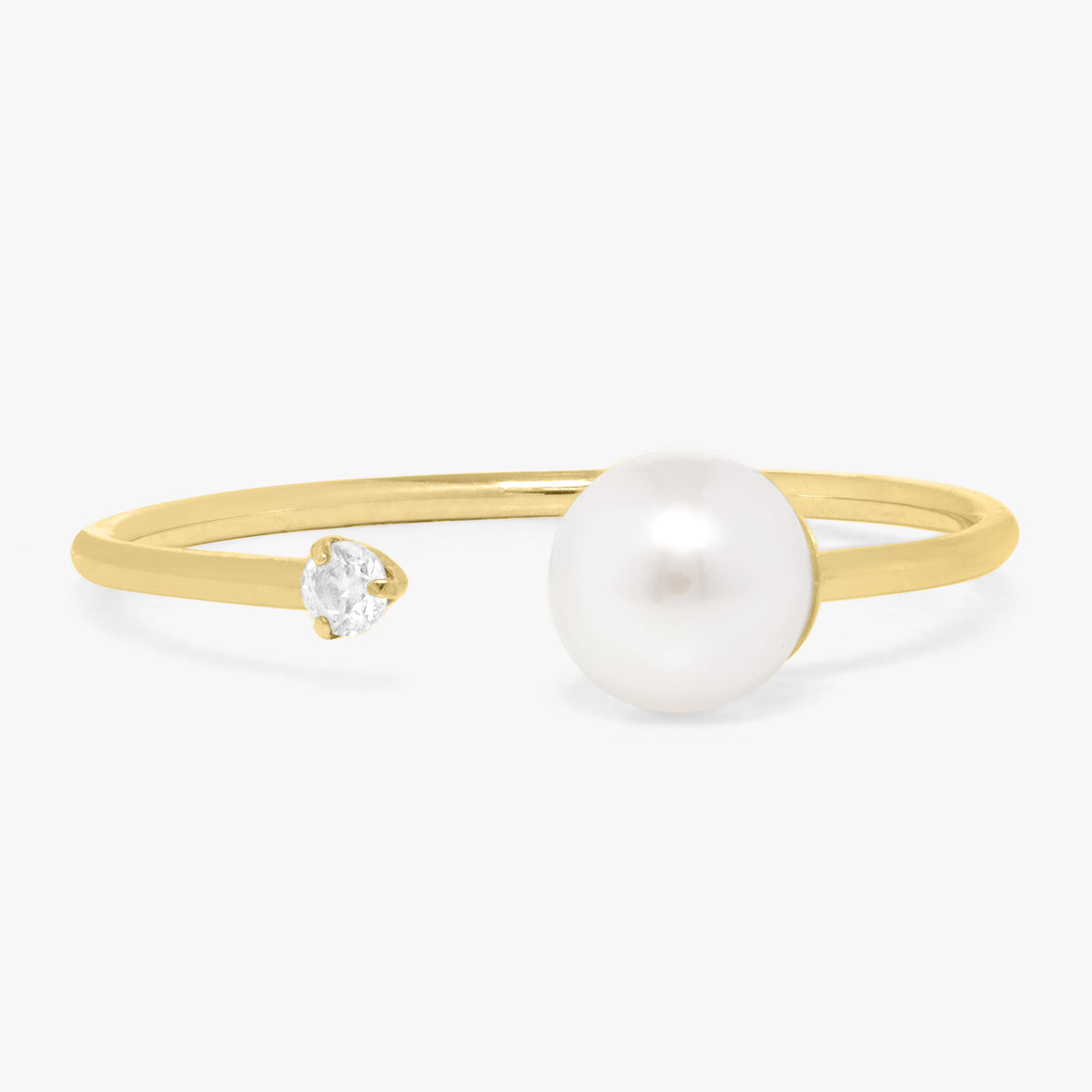 Maggie Dainty Pearl & Diamond Ring