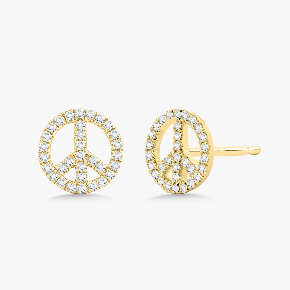 Marley Dainty Diamond Peace Sign Stud Earrings