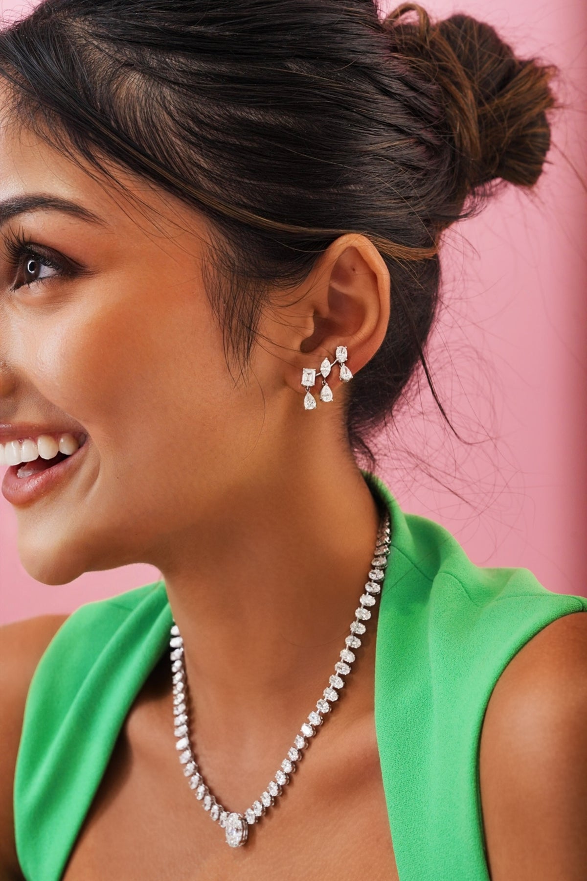 McKinsey Multi Mixed Shape Diamond Dangle Ear Climbers
