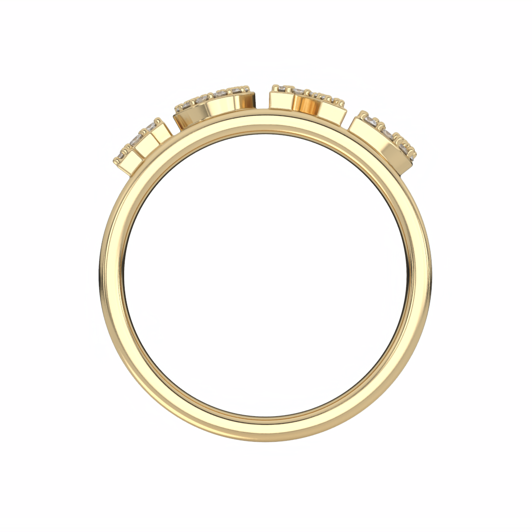 Custom 3D Diamond Solid Gold Cigar Band