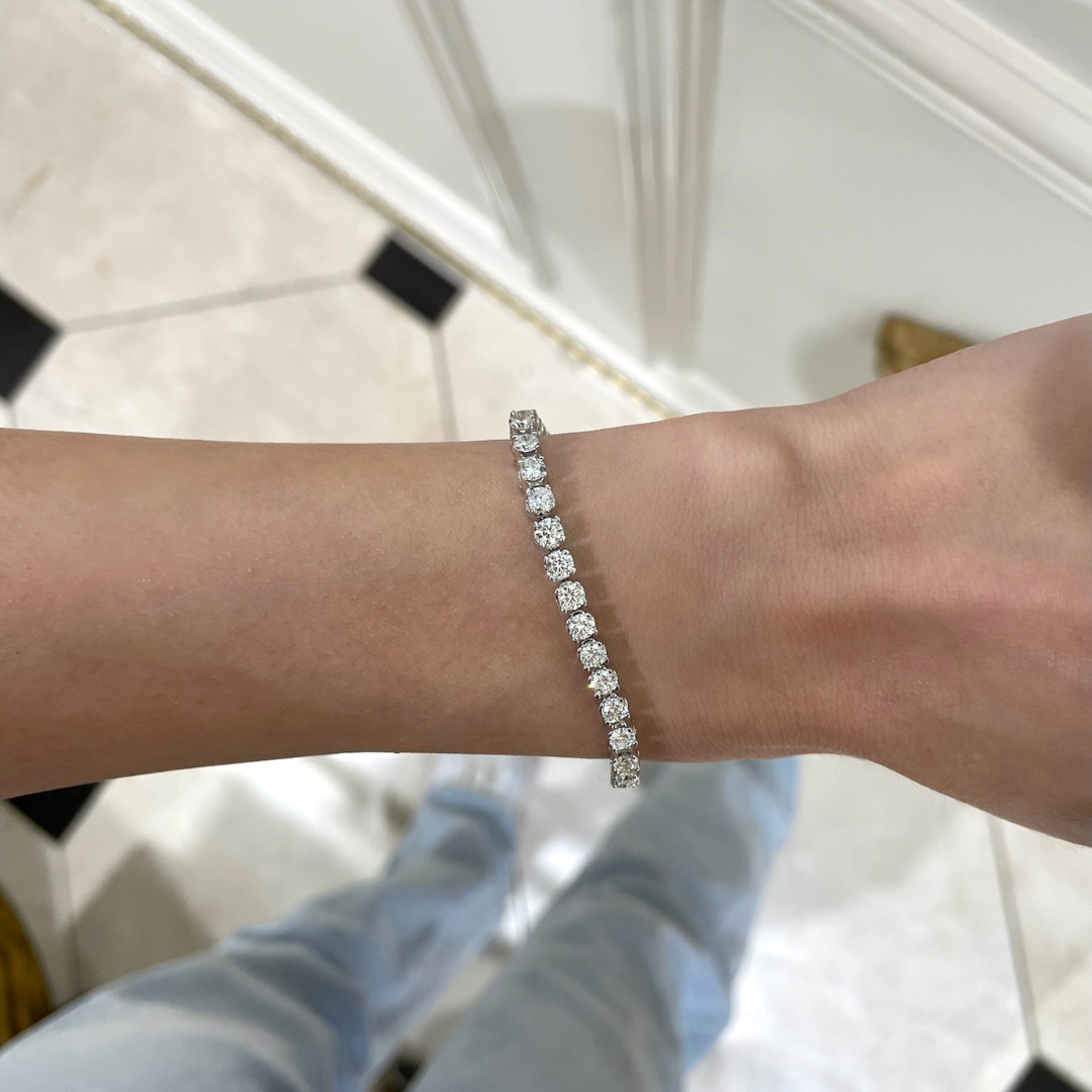 Buttercup Lab Diamond Scalloped Tennis Bracelet 6 ctw