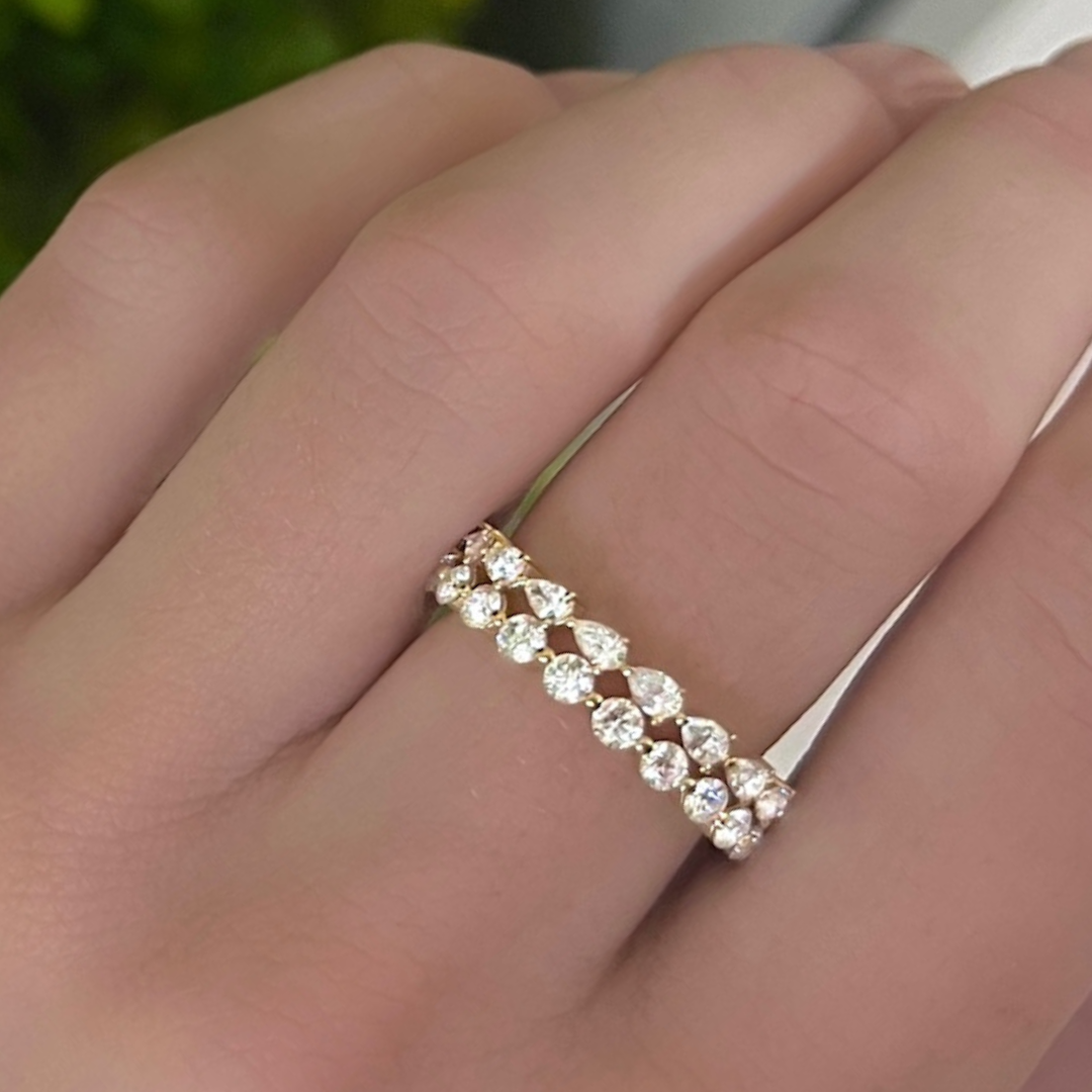Double row 2025 diamond band