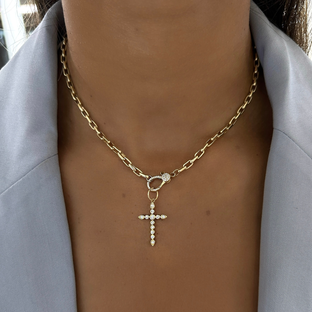 Bela Diamond Bezel Cross Charm