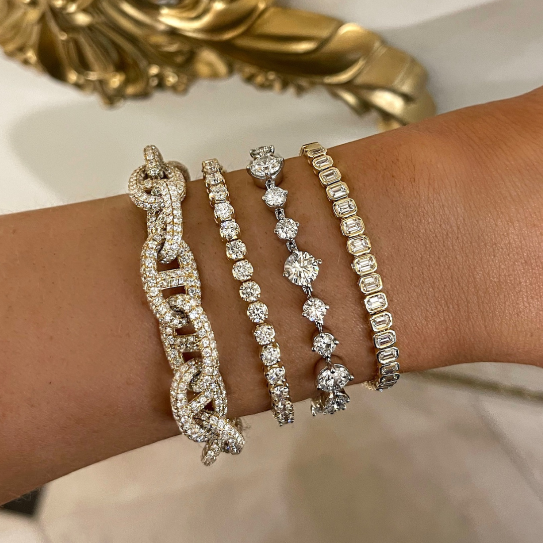 Cadencia Pave Diamond Chain Link Bracelet 24.35 ctw