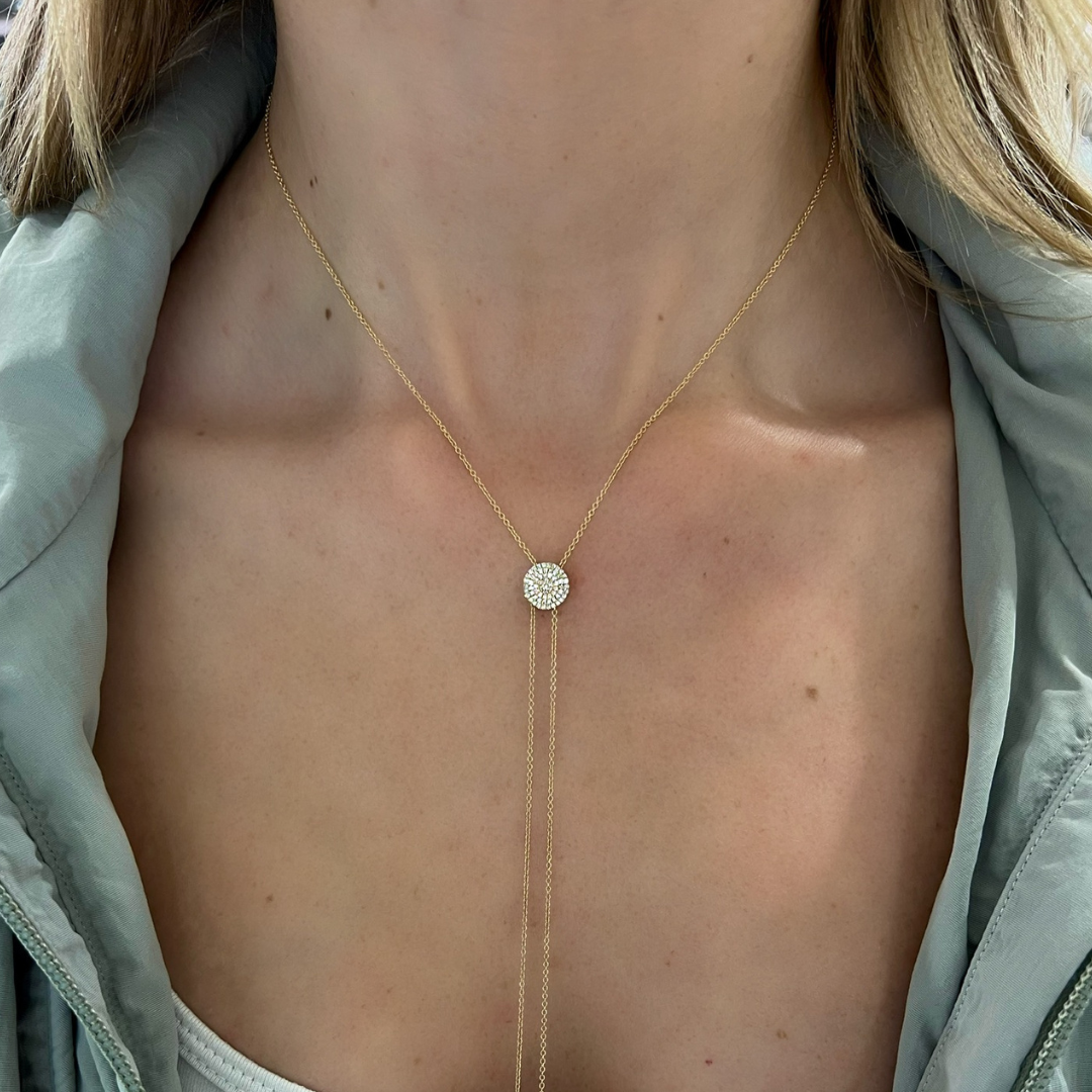 Women's Silver Diamante Drop Layering Necklace