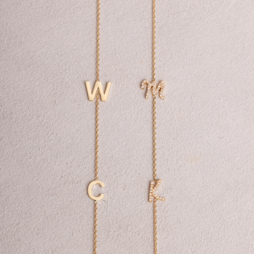 Custom Diamond Initial Necklace