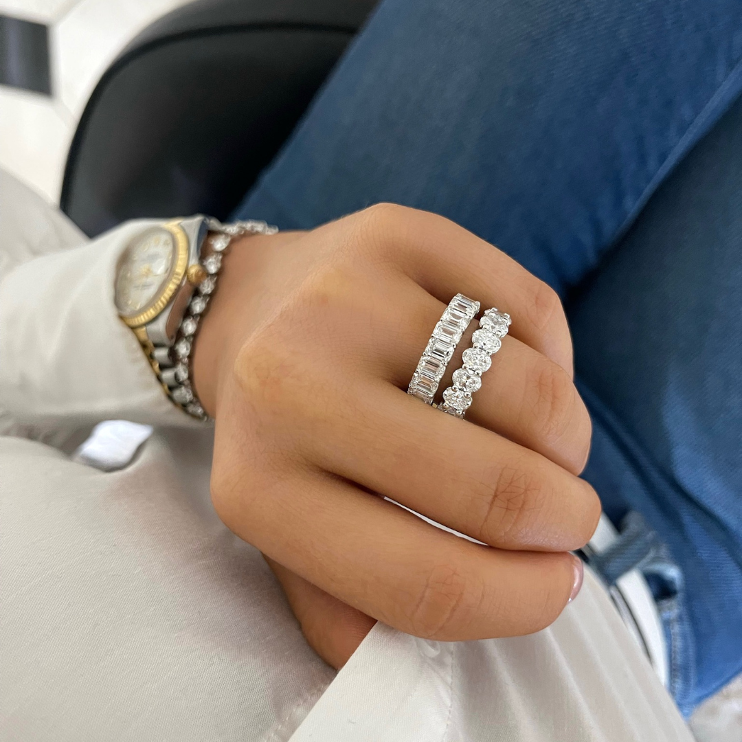 Emerald Cut Diamond Band 3.55 ctw