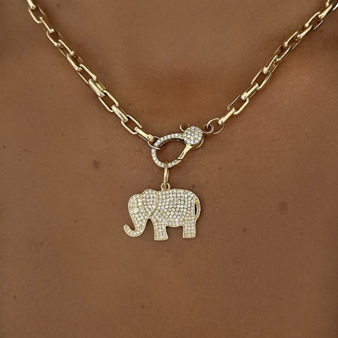 Elephant Pave Diamond Charm – RWFJ