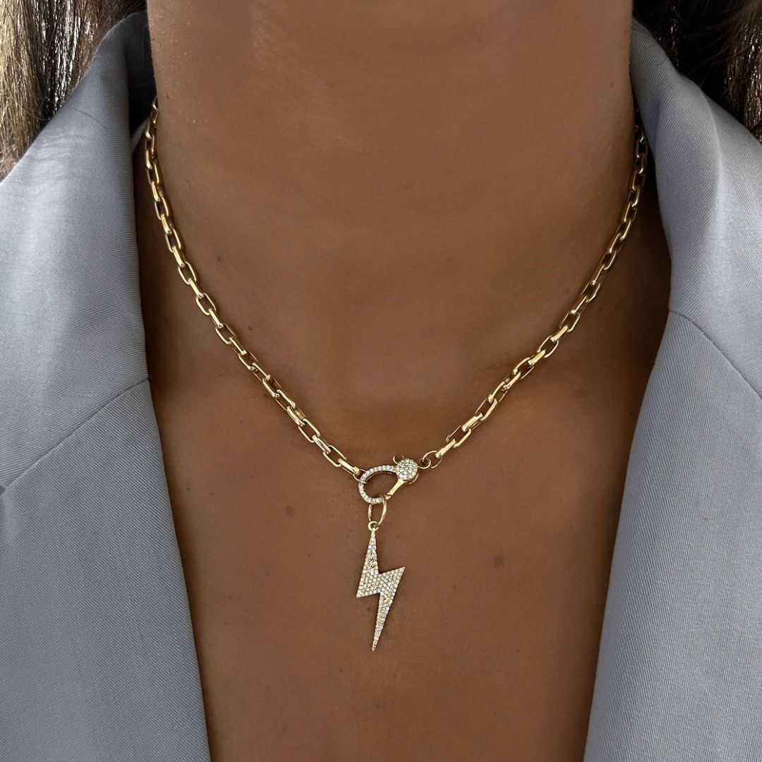 Skyler Pave Diamond Lightning Bolt Charm