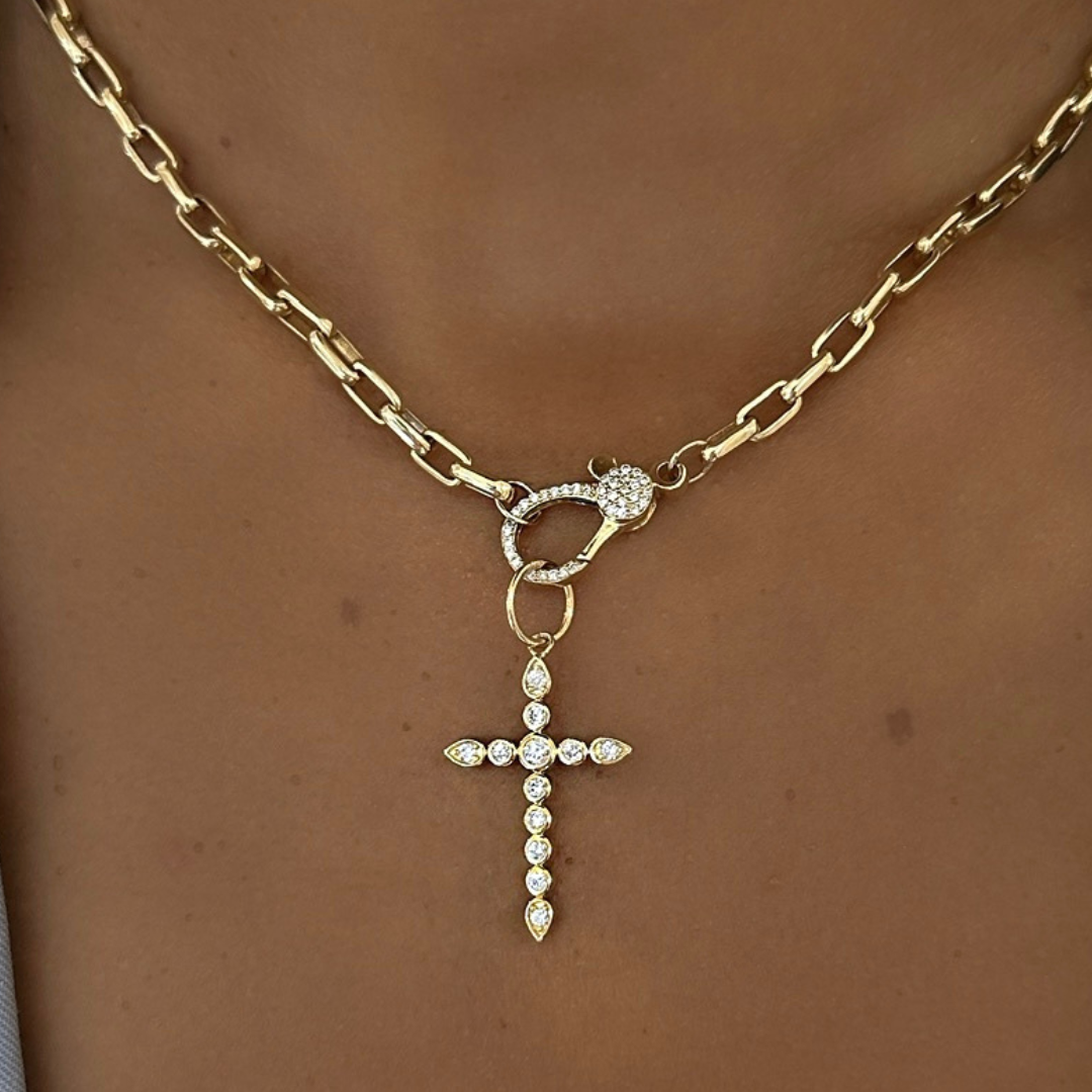 Bela Diamond Bezel Cross Charm