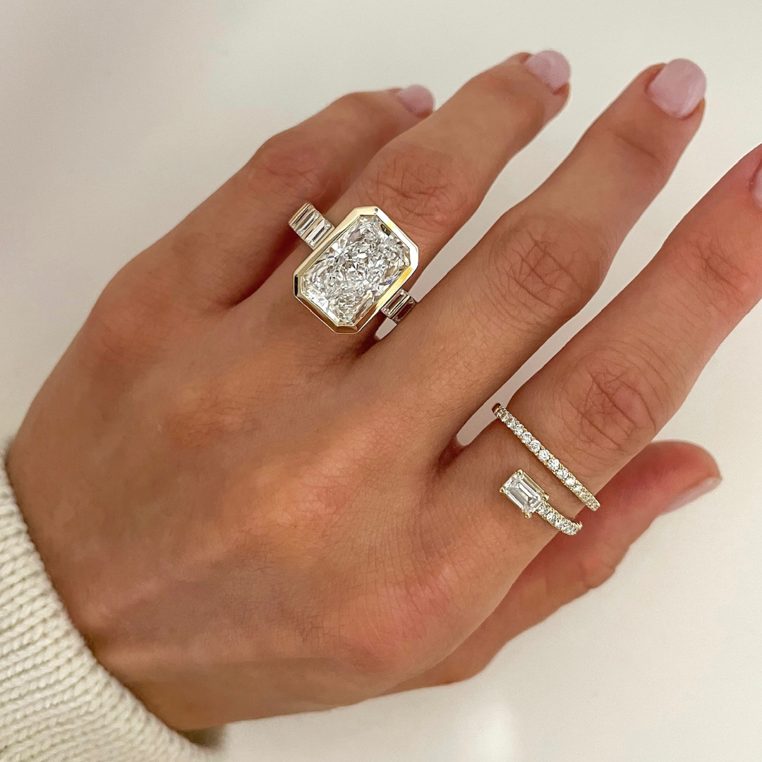 Anine Emerald Cut Wrap Ring