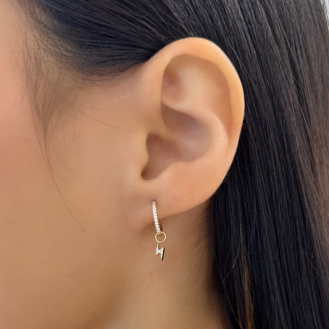 Huggie earrings cheap with charm