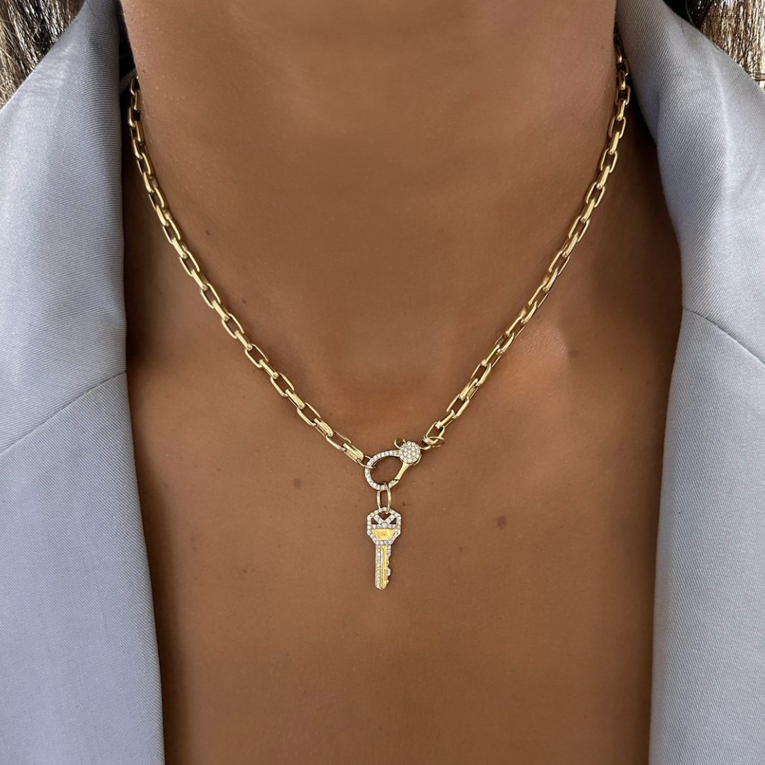 "Key to my Heart" Diamond Key Charm