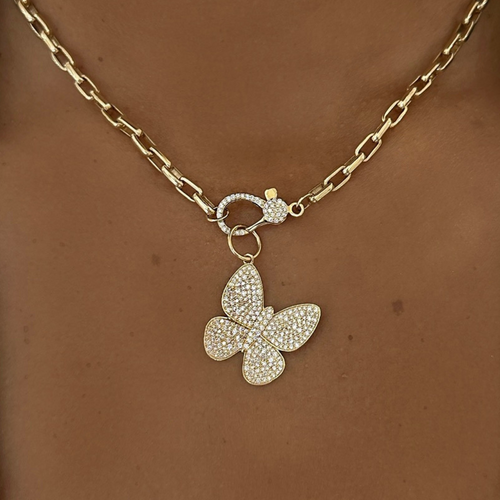 Pave Diamond Butterfly Charm