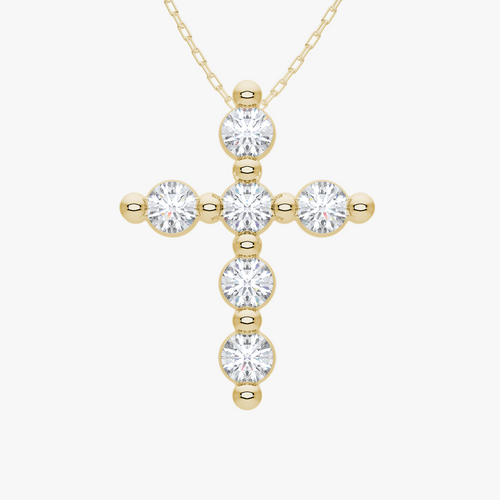 Posie Charlie Cloud® Floating Diamond Cross Necklace 0.21 ctw