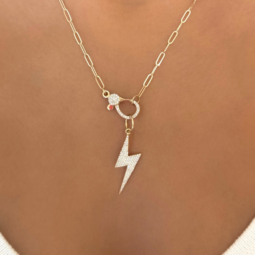Flipkart Mens Gold Lightning Bolt Pendant Chain Necklace Lightning
