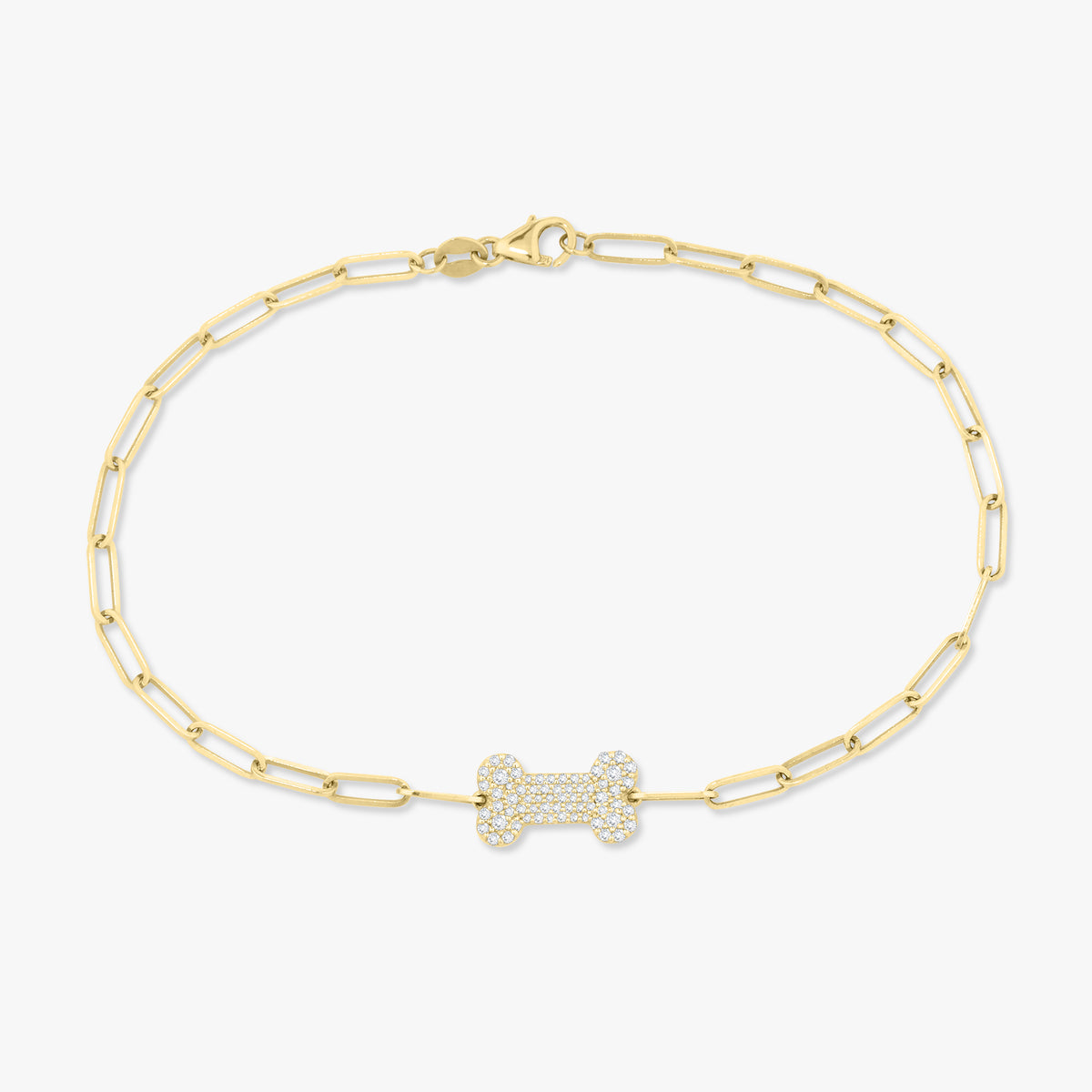 Remi Pave Diamond Dog Bone Necklace or Bracelet
