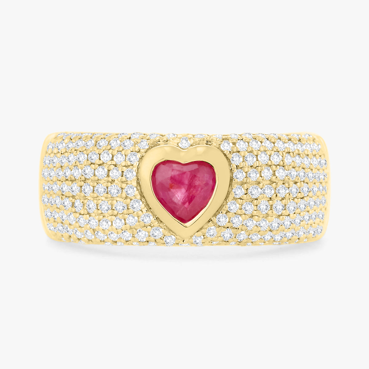 Sailor Ruby Heart & Pave Diamond Cigar Band