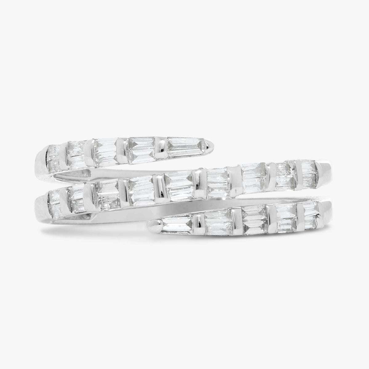 West Baguette Crossover Ring