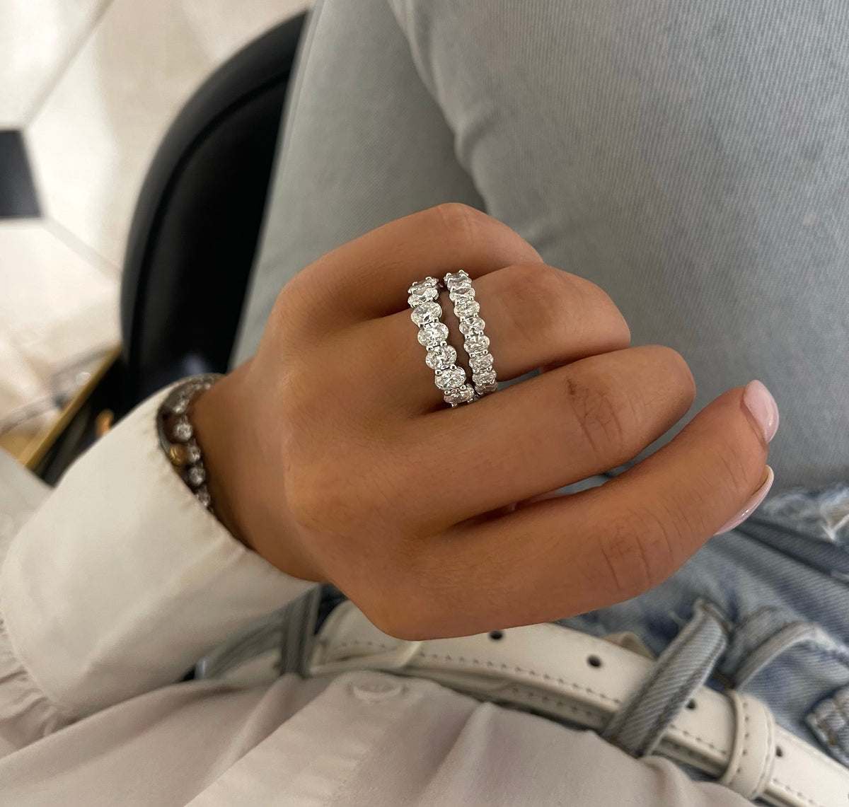 Scalloped Oval Diamond Band 3.80 ctw