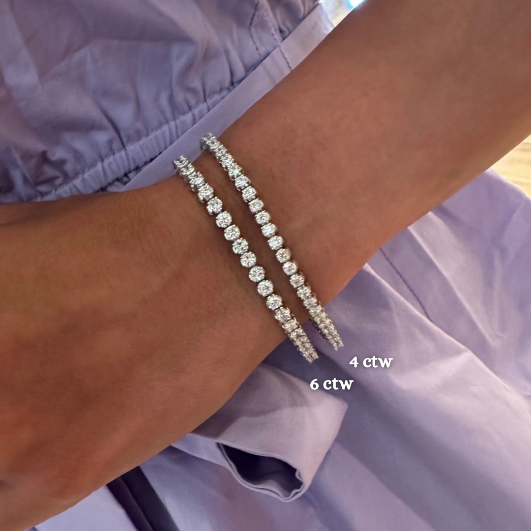 Buttercup Lab Diamond Scalloped Tennis Bracelet 6 ctw