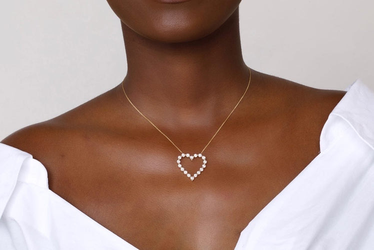Midi Charlie Cloud® Floating Diamond Heart Necklace 2.16 ctw