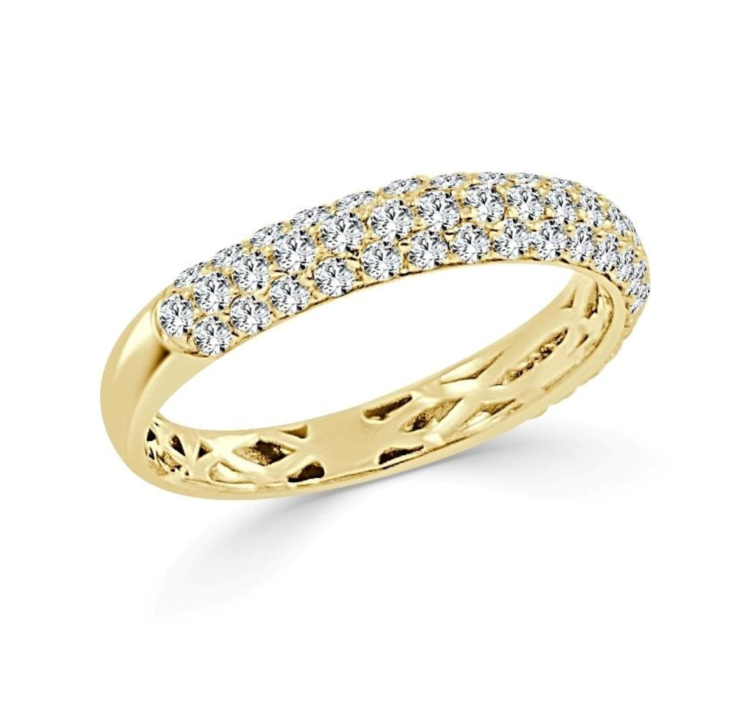 Adalyn Pave Diamond Band Yellow Gold