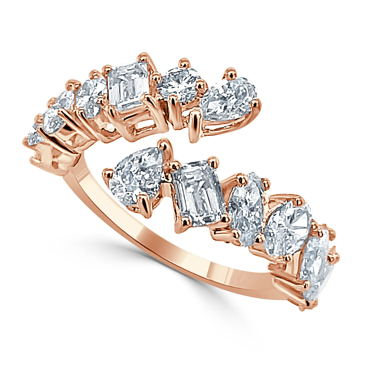 Anastasia Multi Mixed Shape Crossover Diamond Ring