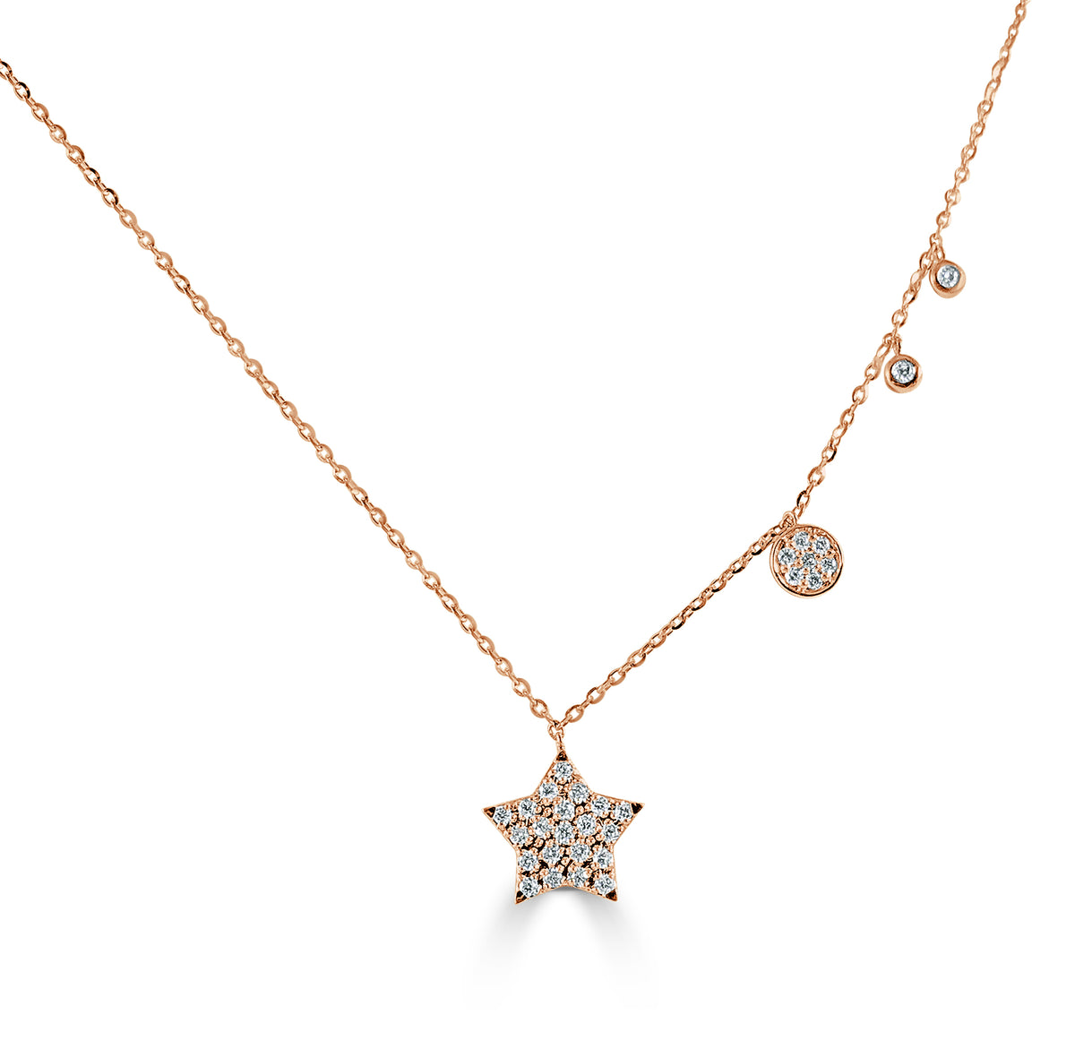 When Stars Align Dainty Diamond Star & Round Charm