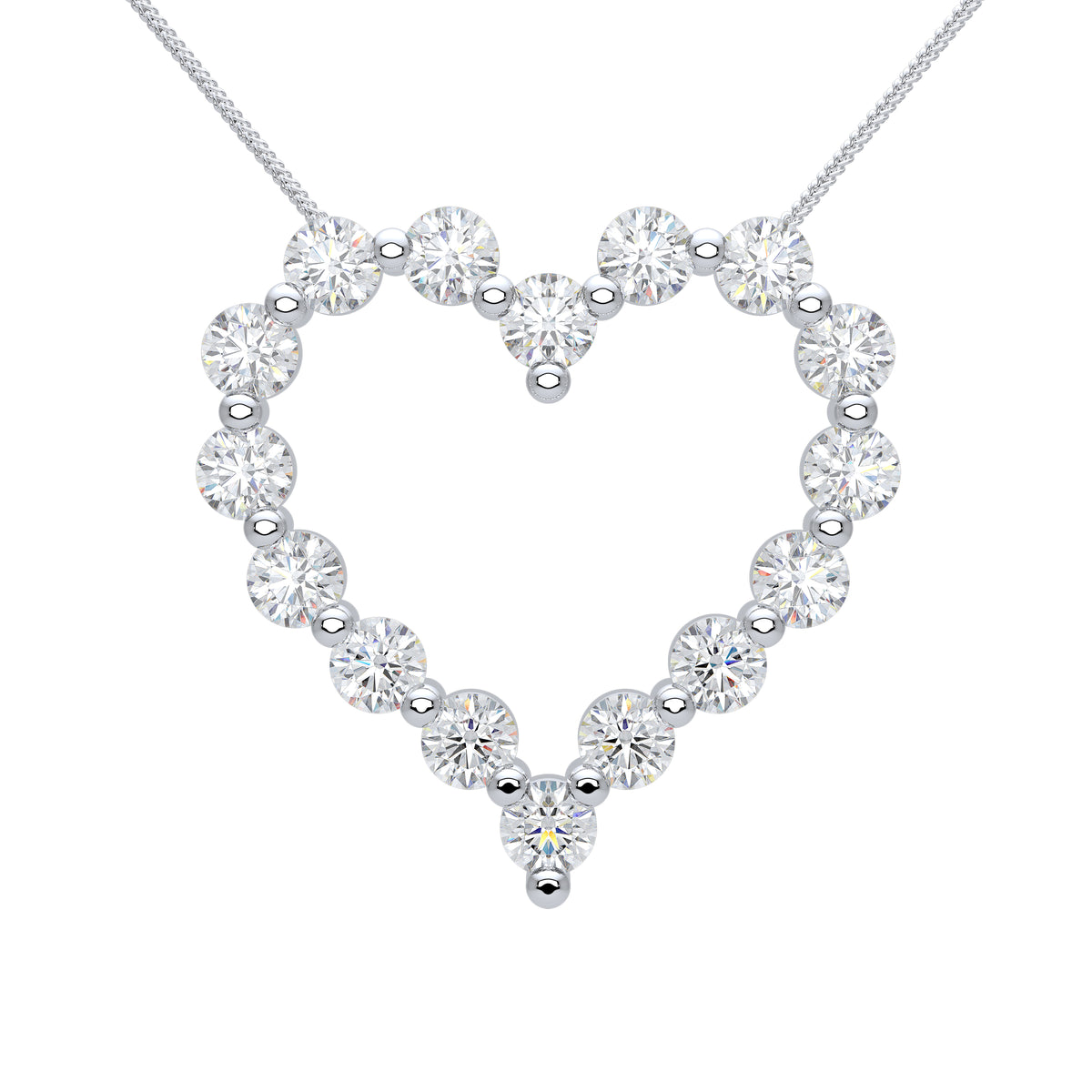 Mama's Charlie Cloud® Floating Diamond Heart Necklace 3.84 ctw
