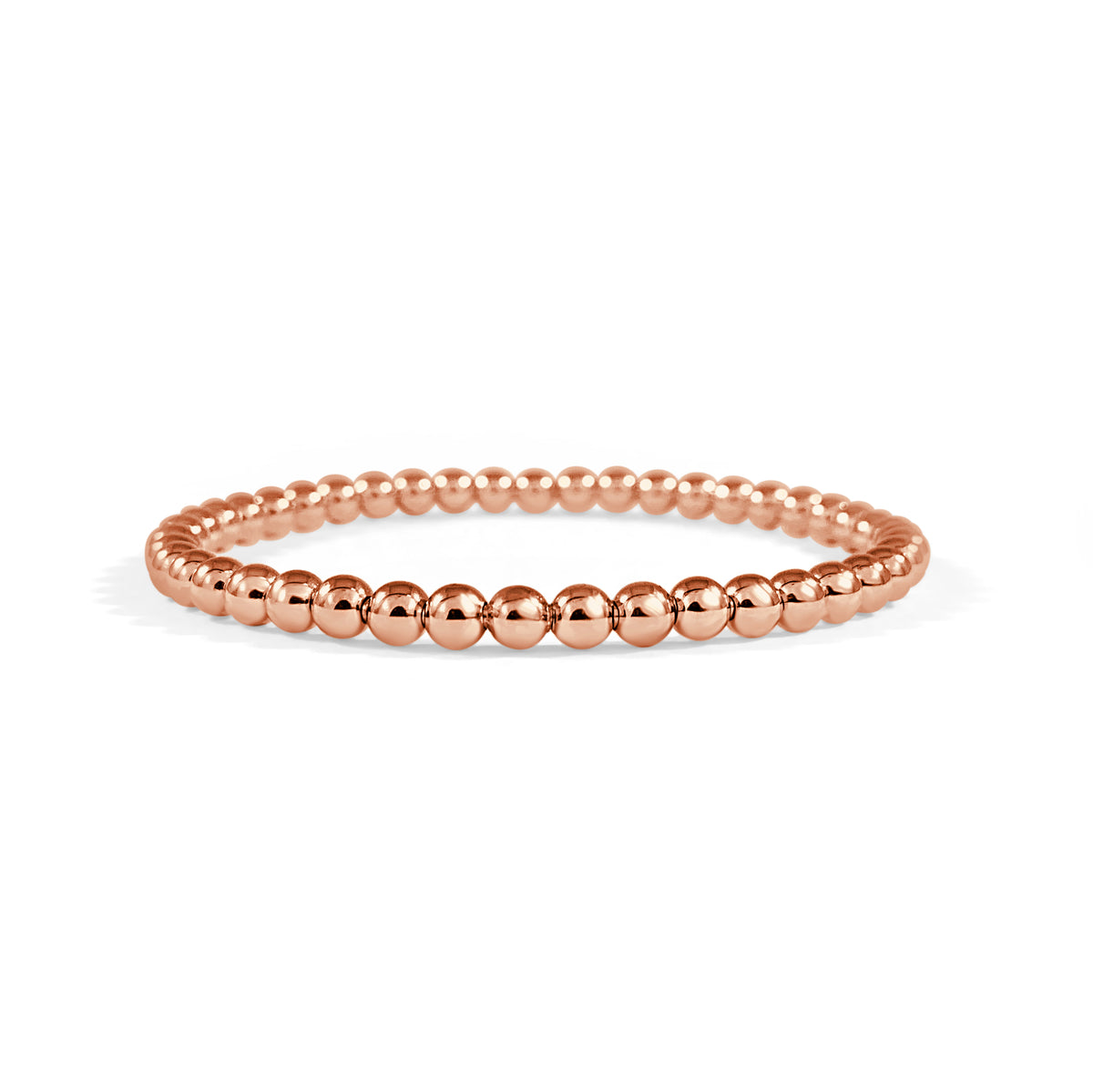 Blaire Beaded Stretch Bracelet (4mm) Rose Gold