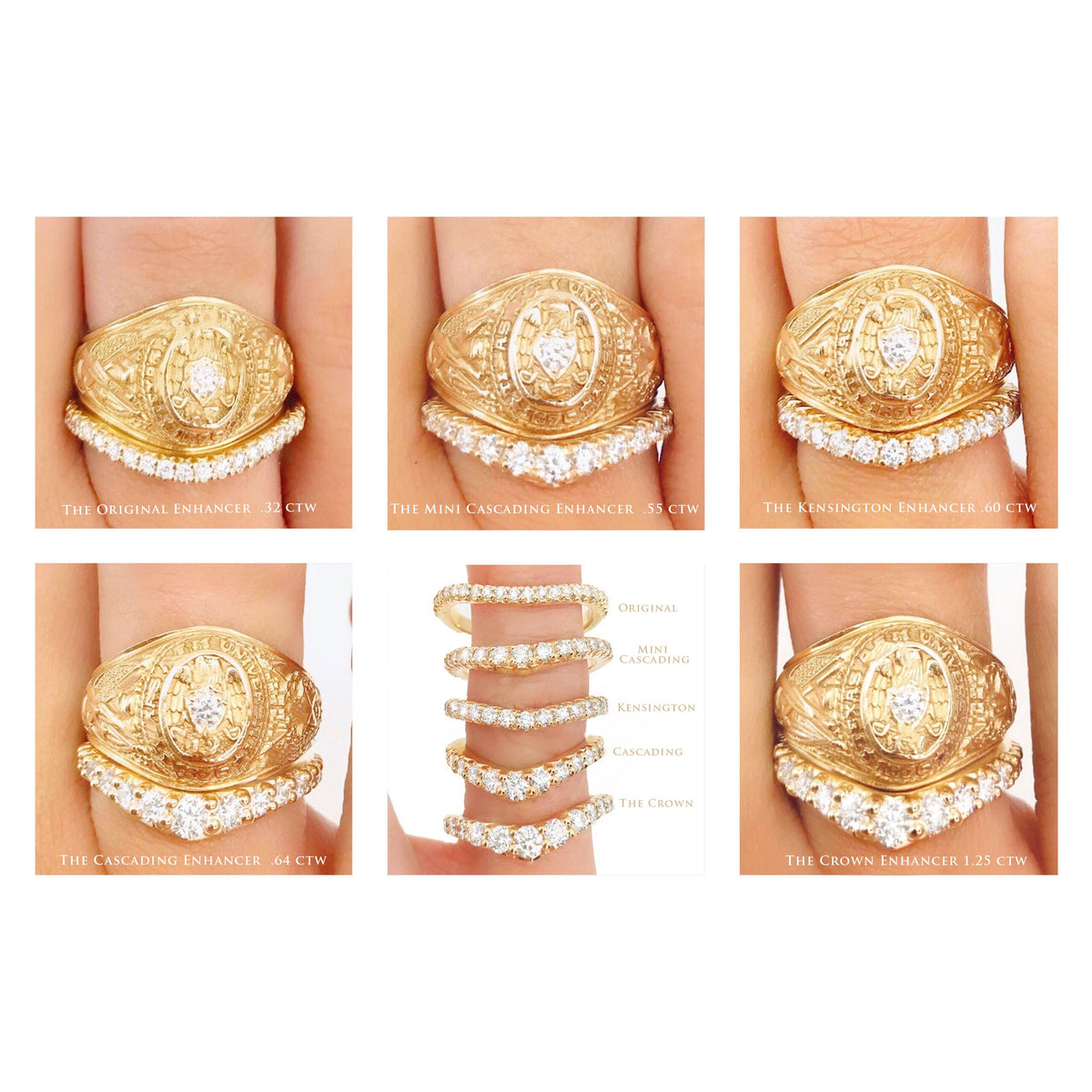 Alternating Maroon Sapphire & Diamond Enhancer