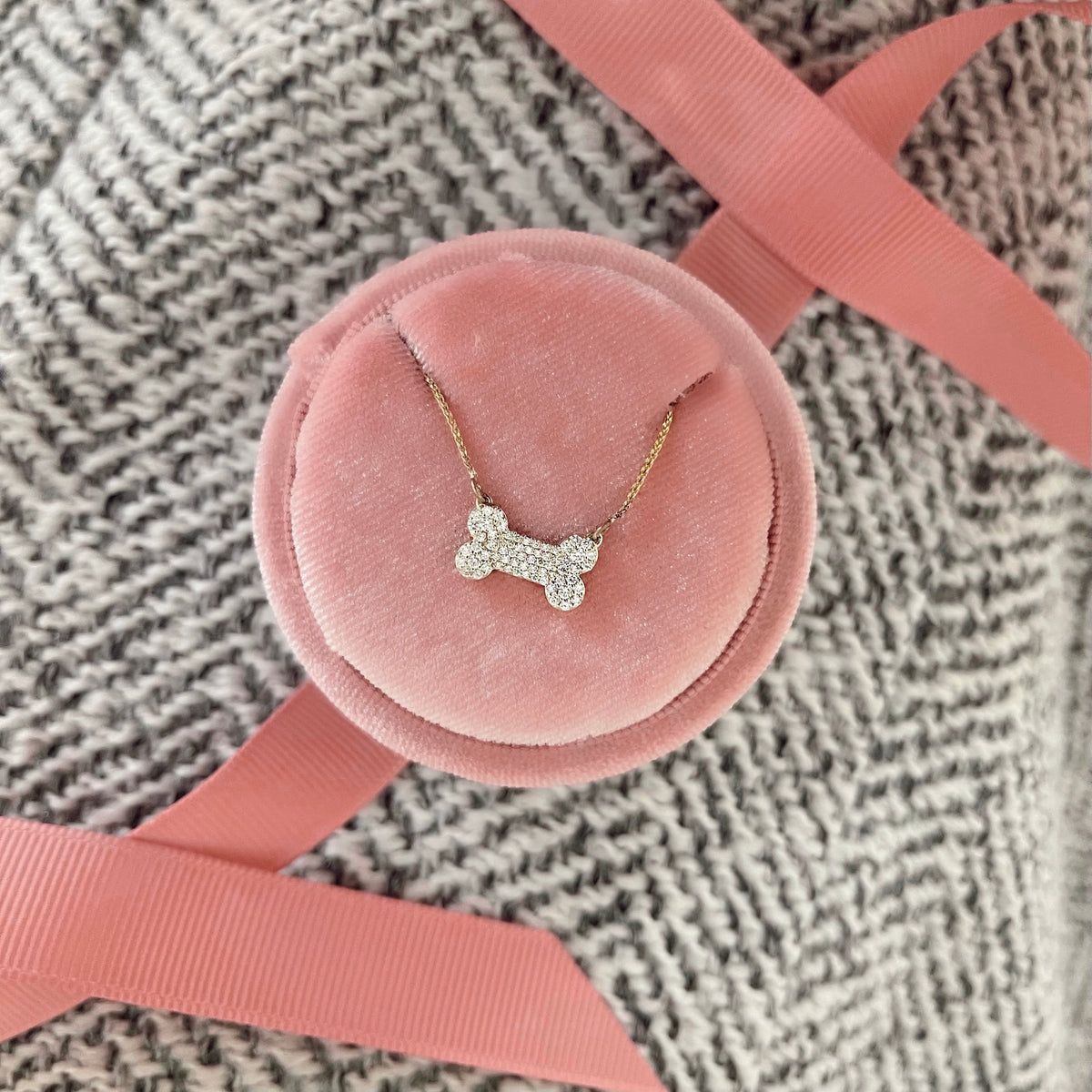 Remi Pave Diamond Dog Bone Necklace or Bracelet