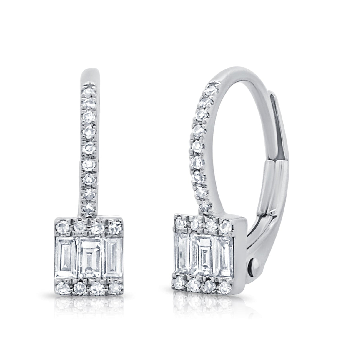 Isla Baguette Diamond Drop Huggies
