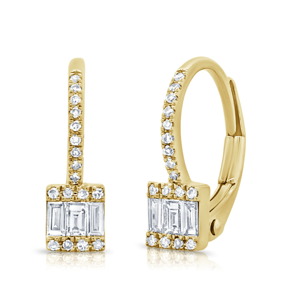 Isla Baguette Diamond Drop Huggies