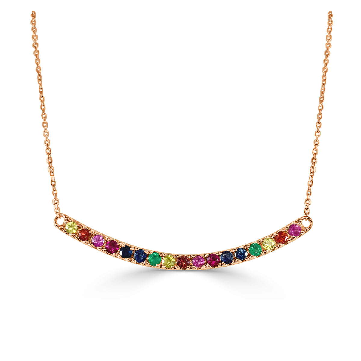 Over the Rainbow Dainty Curved Bar Necklace