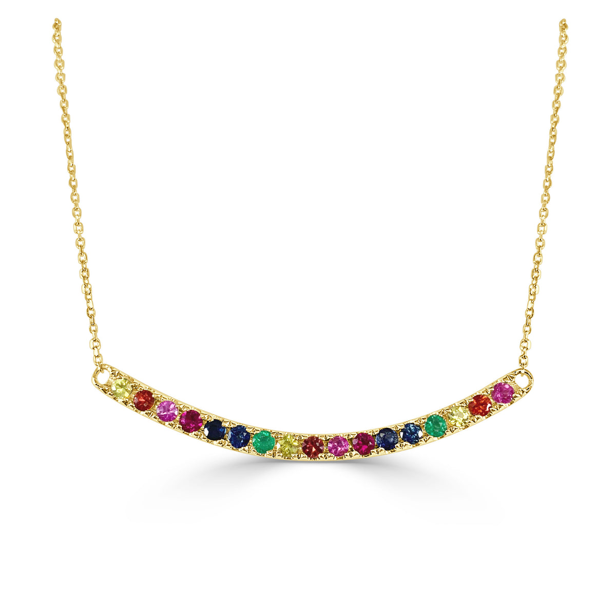 Over the Rainbow Dainty Curved Bar Necklace